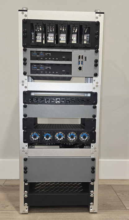 1U 40mm Fan Panel for 10" Mini Rack – Holds 5 Fans