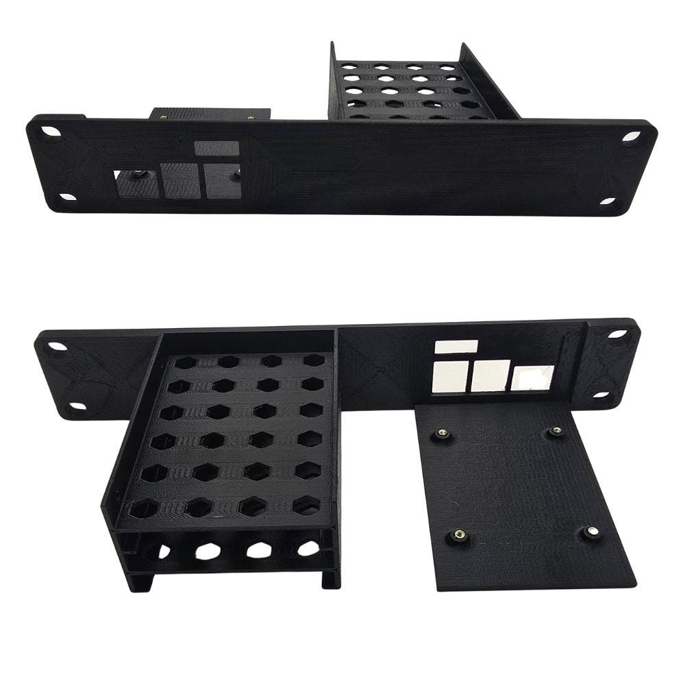 1U Pi-NAS Shelf for 10" Mini Rack – Fits Raspberry Pi 5 + 4x 2.5" SSDs – Radxa Penta SATA HAT Compatible