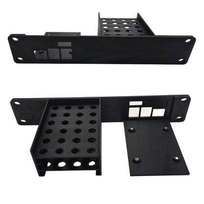1U Pi-NAS Shelf for 10" Mini Rack – Fits Raspberry Pi 5 + 4x 2.5" SSDs – Radxa Penta SATA HAT Compatible