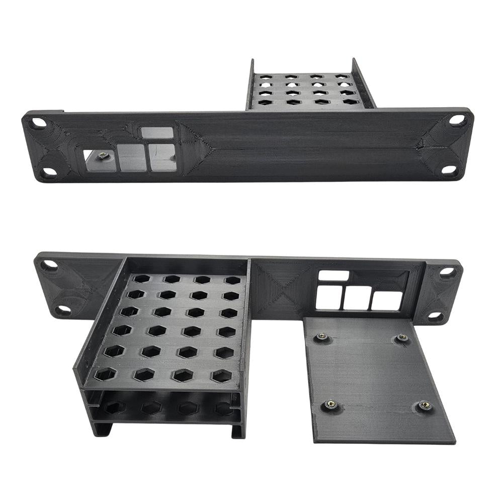 1U Pi-NAS Shelf for 10" Mini Rack – Fits Raspberry Pi 5 + 4x 2.5" SSDs – Radxa Penta SATA HAT Compatible