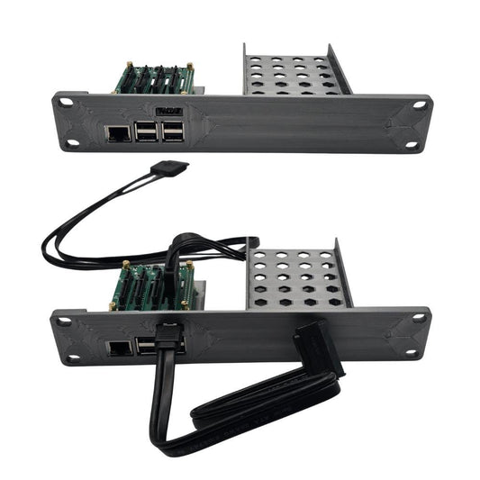 1U Pi-NAS Shelf for 10" Mini Rack – Fits Raspberry Pi 5 + 4x 2.5" SSDs – Radxa Penta SATA HAT Compatible