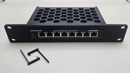 1U Network Switch Shelf for Netgear GS308-EP | Homelab POE Rack Mount