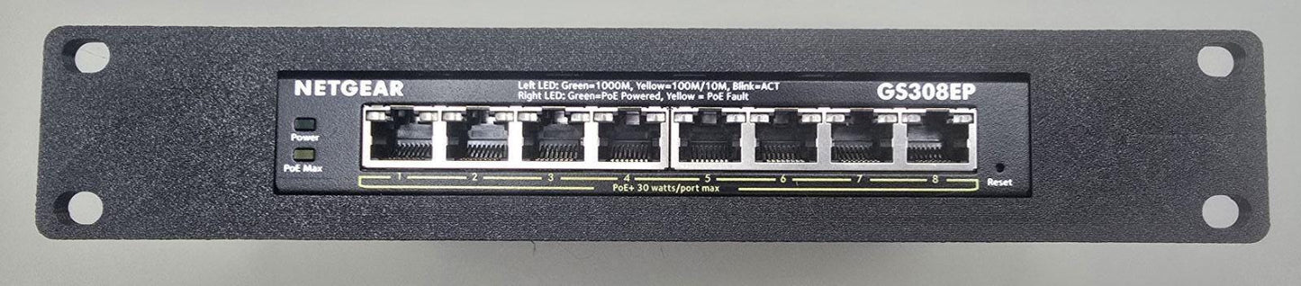 1U Network Switch Shelf for Netgear GS308-EP | Homelab POE Rack Mount